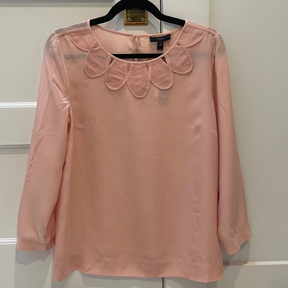 NWT Jcrew silk petal blouse, long sleeve, size 4
